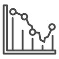 Business graph line icon, business concept, Statistic finance chart sign on white background, Analytics infographic icon