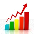 Business graph with red rising arrow Royalty Free Stock Photo