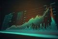 Business graph showing growth financial graphs, glowing lines and diagram on digital screen Royalty Free Stock Photo