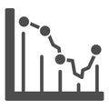 Business graph solid icon, business concept, Statistic finance chart sign on white background, Analytics infographic