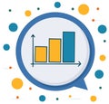 Business Graph in a Speech Bubble. Economic Growth Concept. Abstract Illustration Royalty Free Stock Photo