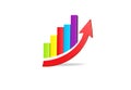 Business graph statistics growth sales icon logo Royalty Free Stock Photo