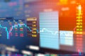 Business graph and trade monitor of Investment in gold trading