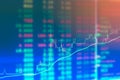 Business graph and trade monitor of Investment in gold trading,Stock market ,Futures market,Oil market