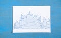 Business graphs on blue background. Financial growth charts