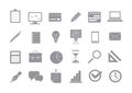 Business gray vector icons set Royalty Free Stock Photo