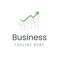 Business green arrow chart growth icon. Market statistic report logo template. Royalty Free Stock Photo