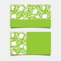 Business green cards with floral pattern. Vector illustration.