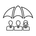 Business Group Insurance Icon In Outline Style