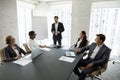 Business group leader holding corporate meeting in conference room Royalty Free Stock Photo