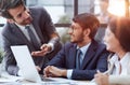 Business group showing ethnic diversity in a meeting Royalty Free Stock Photo