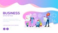 Business growing vector landing page template