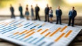 Business Growth Analysis with Miniature Figures on Chart Data