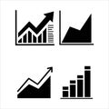 Business Growth Analytics Chart Icons Set with Rising Graphs and Statistical Data Symbols Royalty Free Stock Photo