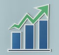 Business growth bar chart icon Royalty Free Stock Photo