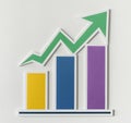 Business growth bar chart icon Royalty Free Stock Photo