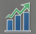 Business growth bar chart icon Royalty Free Stock Photo