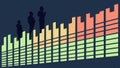 Business Growth Bar Chart with Silhouettes, Progress Data Analysis, vector design Generative AI Royalty Free Stock Photo