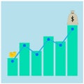 Business growth profit money graph Royalty Free Stock Photo