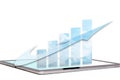 Business growth chart with arrow on computer screen Royalty Free Stock Photo