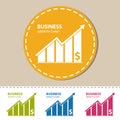 Business Growth Chart - Colorful Vector Illustration - Isolated On Transparent Background