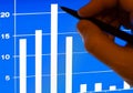Business growth - financial stats on laptop lcd Royalty Free Stock Photo