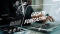 Business Growth Forecasting Concept with Data Analysis, Digital Interface and Analytics Visualizations. Asymptotic smart Royalty Free Stock Photo