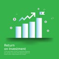 Business growth graph and arrows chart increase to success. Return on investment ROI or increase profit concept. Finance Royalty Free Stock Photo