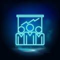 Business growth, graph neon vector icon. Blue neon, Business neon vector icon