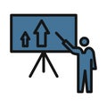 Business growth, lecture line isolated vector icon can be easily modified and edit