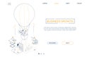 Business growth - line design style isometric web banner