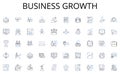 Business growth line icons collection. Agriculture, Farming, Horticulture, Gardening, Composting, Irrigation