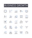 Business growth line icons collection. Logistics, Fulfillment, Shipping, Invoicing, Warehousing, Delivery, Processing