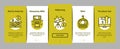 Business Growth And Management Onboarding Elements Icons Set Vector