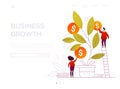 Business growth - modern flat design style web banner Royalty Free Stock Photo