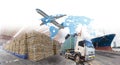 Business growth and progress for logistics import export.