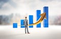 Business growth and success statistics chart. Corporate analysis of money profit increase. Financial market increase of investment Royalty Free Stock Photo