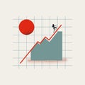 Business growth and success vector concept. Symbol of performance, leadership. Minimal design eps10 illustration.