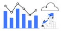 Data Analysis and Teamwork Concept with Graph and Cloud Integration Royalty Free Stock Photo