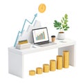 Business Growth Visualization in Modern Workspace Royalty Free Stock Photo