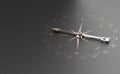 Business Guidance Or Orientation Concept. Compass over Black Background