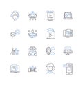 Business guild line icons collection. Collaboration, Nerking, Alliance, Partnership, Association, Membership, Community