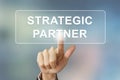 Business hand clicking strategic partner button