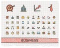 Business hand drawing line icons. Royalty Free Stock Photo