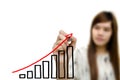Business hand drawing showing graph Royalty Free Stock Photo