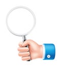 business hand holding magnifier sign symbol icon