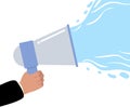 Business hand holding megaphone promotion banners Royalty Free Stock Photo