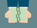 Business hand holding stack money Royalty Free Stock Photo