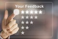 Business hand pushing your feedback on virtual screen