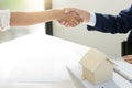 business hand shake for agreement home rent